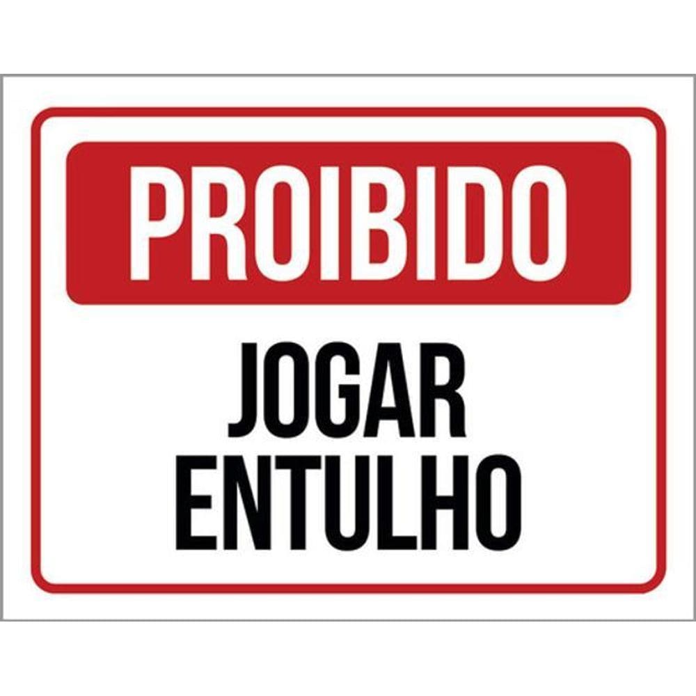 Kit 5 Placas De Proibido Jogar Entulho 36X46