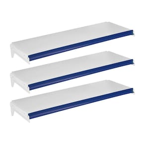 3 Bandejas New Plus 30X91 E Porta Etiqueta Azul Sa Gôndolas