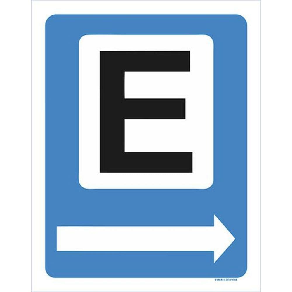 Kit 5 Placas Estacionar Azul Seta Direita 36X46