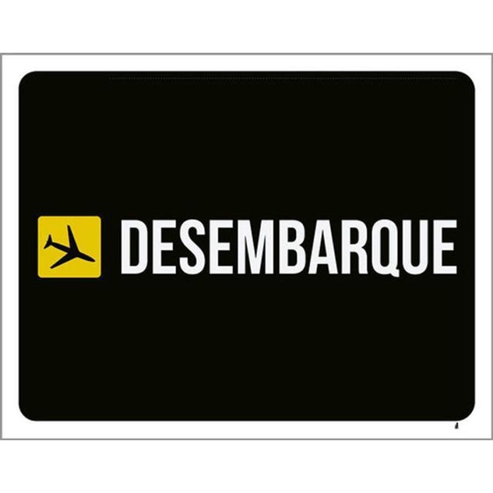 Kit 5 Placas Avião Desembarque 36X46