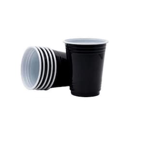 Copos De Shot De Plástico Rígido De 30 Ml Preto- Kit 100Un