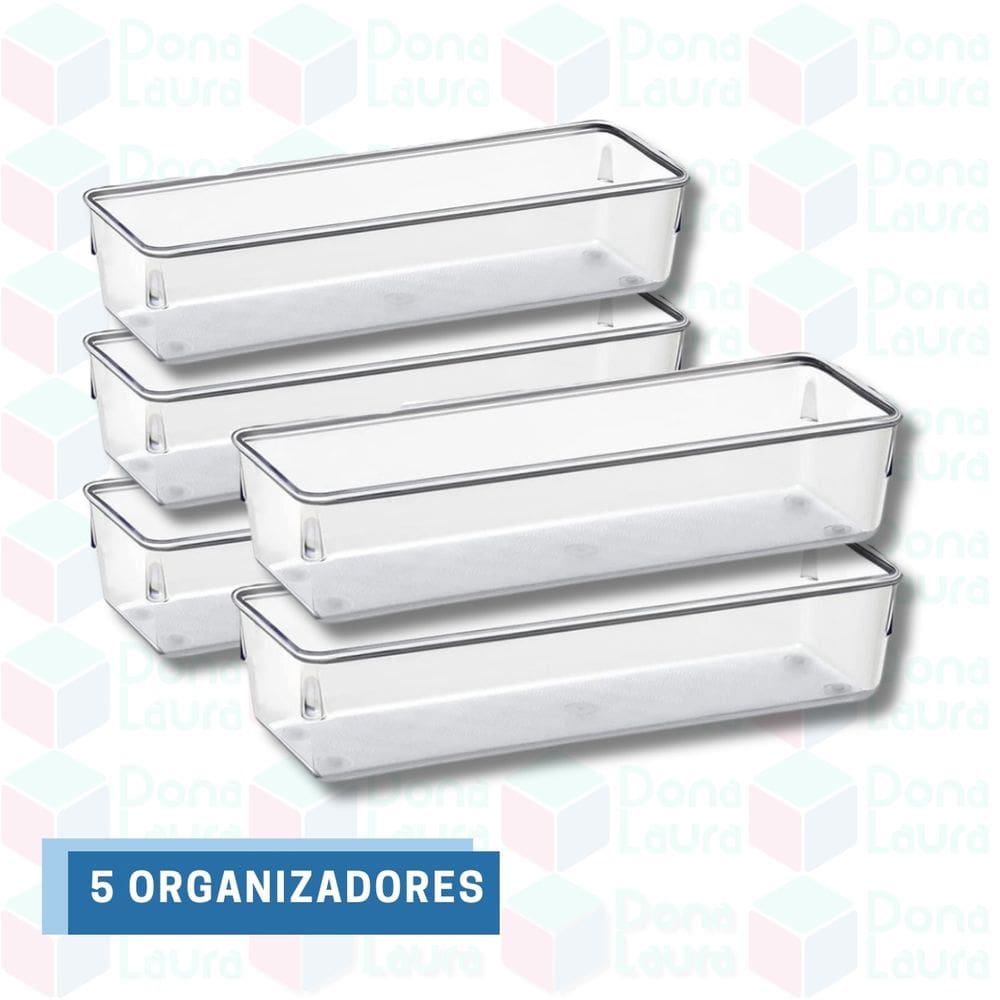 5 Un Organizador Modular Retangular Transparente Gavetas
