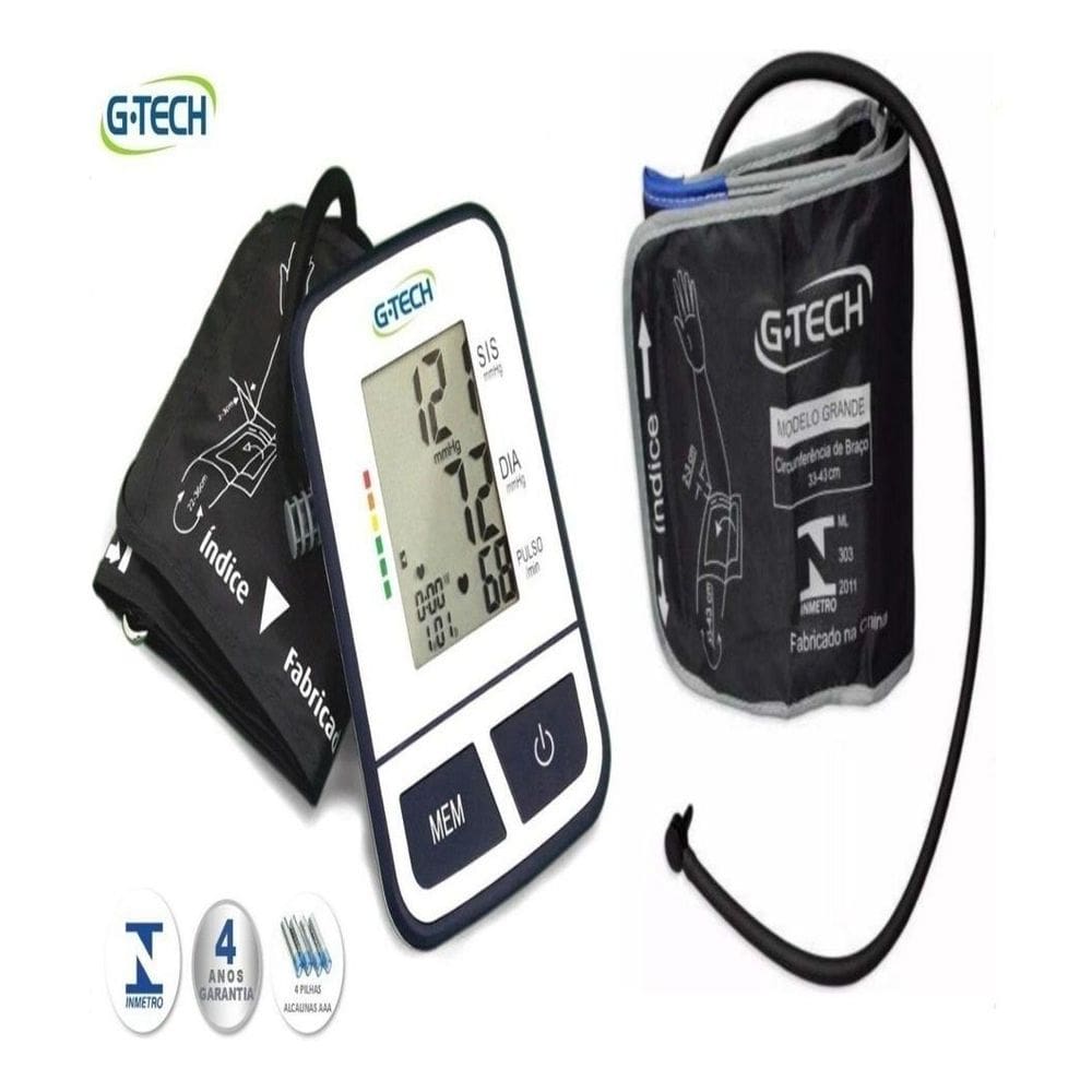 Medidor De Pressão Arterial Braço Digital Com Braçadeira Extra G