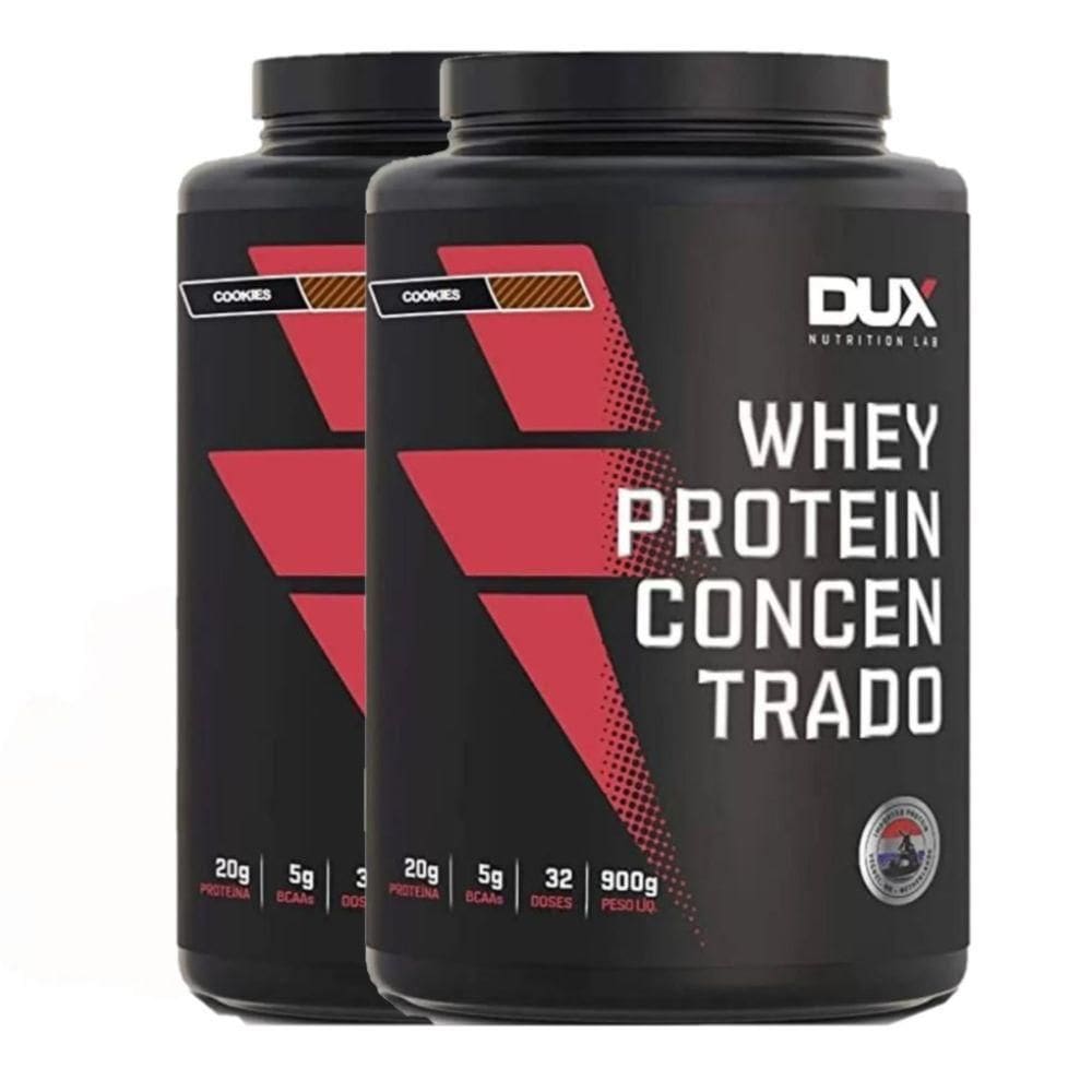 Suplemento Combo 2X Whey Concentrado 100% 900G Cookies - Dux
