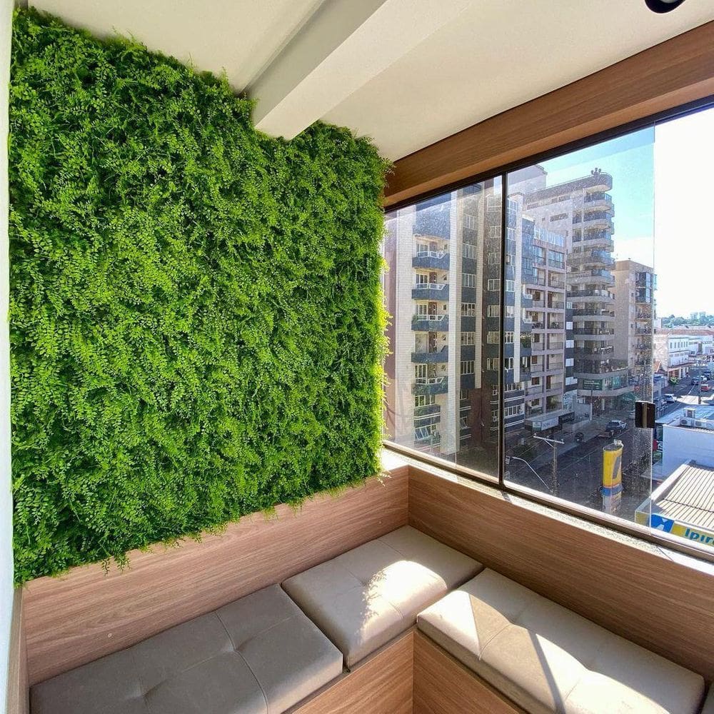 Placa Planta Jardim Vertical Casa Folhagem Sala Painel Verde