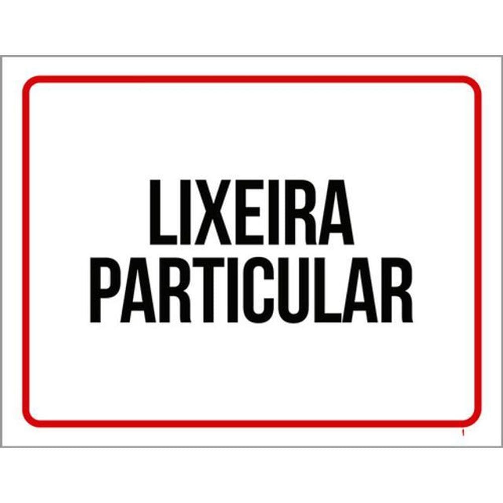 Kit 10 Placas De Lixeira Particular 36X46