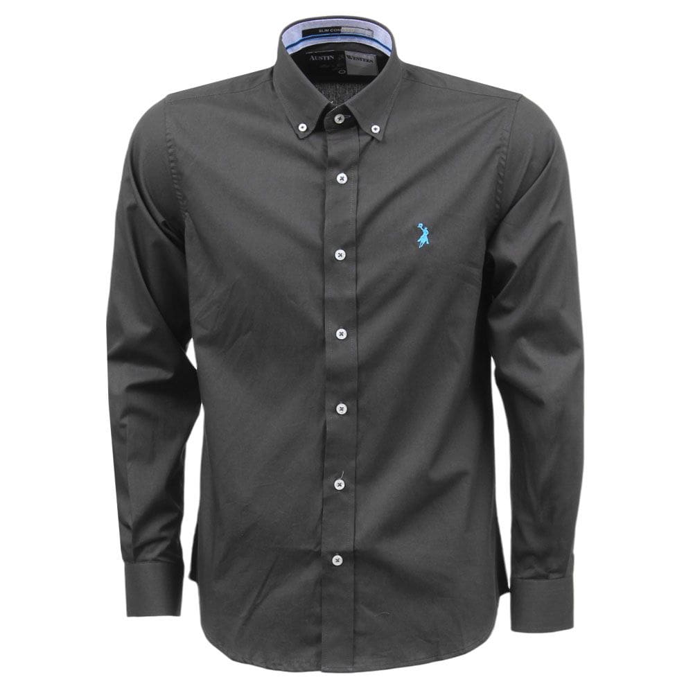 Camisa Masculina Cinza Austin Manga Longa 34480