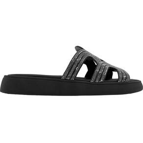 Tamanco Feminino Casual Dia a Dia FlatForm com Strass Moleca 5469.134