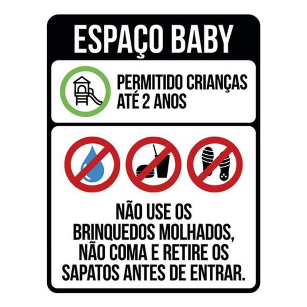 Placa Sinalização - Espaço Baby Regras De Uso 36X46