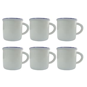 Jogo Mini Canecas de Porcelana 6 Peças 60ml Kit Xícaras para Café