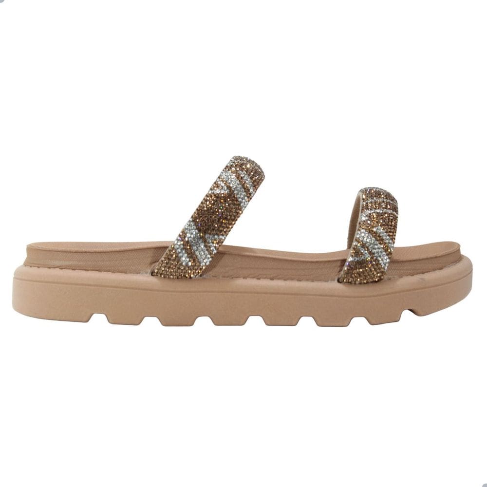 Tamanco Vizzano Bege Cristal/Nude Strass