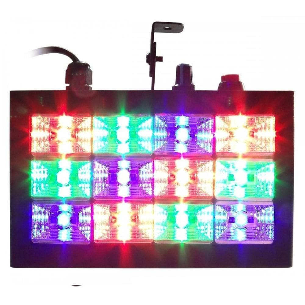 Strobo Rgb Rítmico Alto Brilho Luz Festa Dj Com 12 Leds 15W