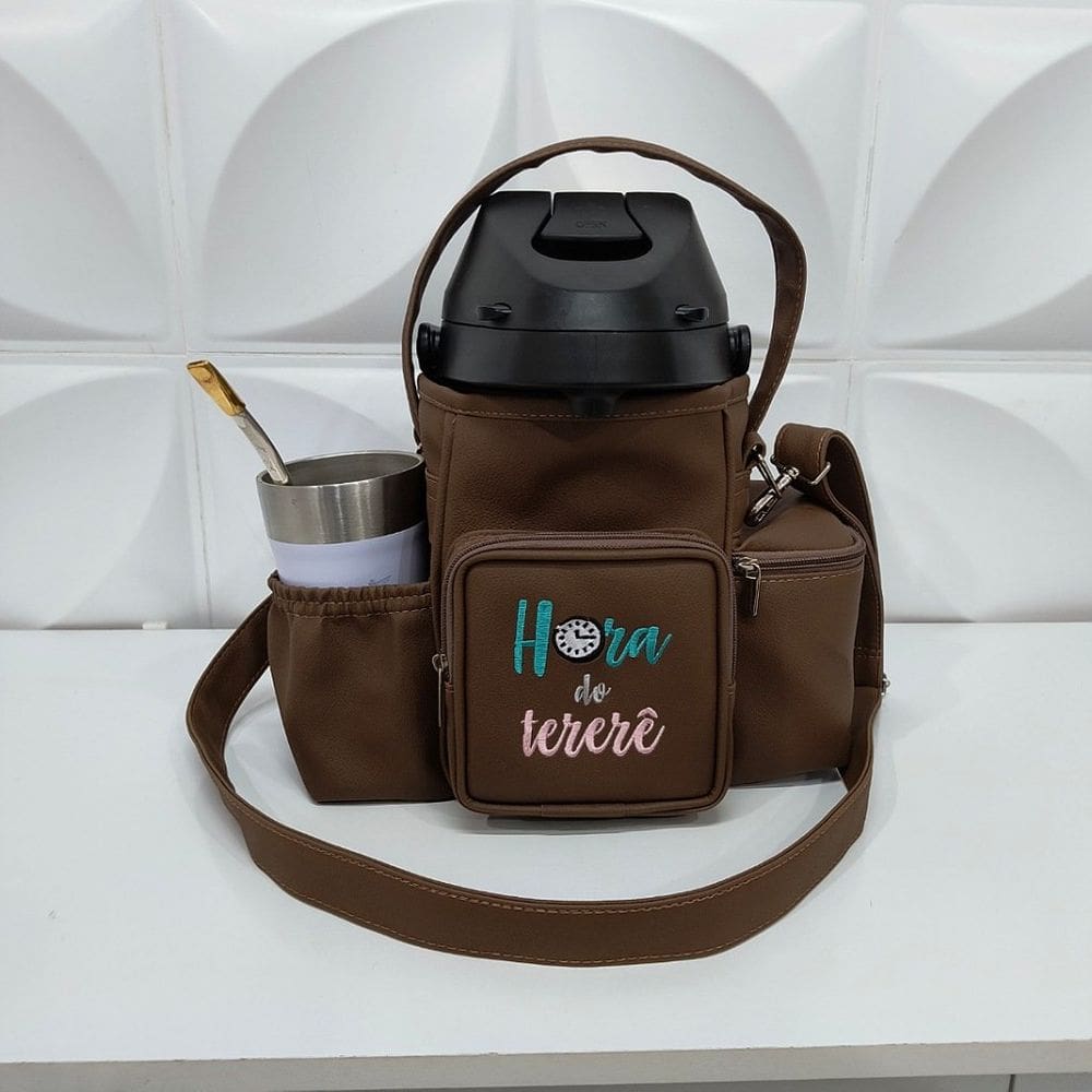 Mateira para Levar Tererê Personalizada Cor Marrom - Coutre Bolsas