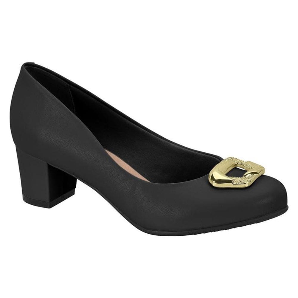 Sapato Feminino Beira Rio Scarpin Fivela Salto Blocado