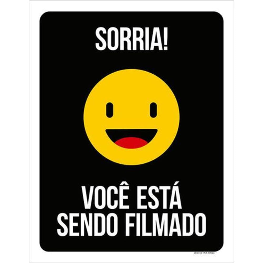 Kit 5 Placas Sorria Você Está Sendo Filmado 36X46