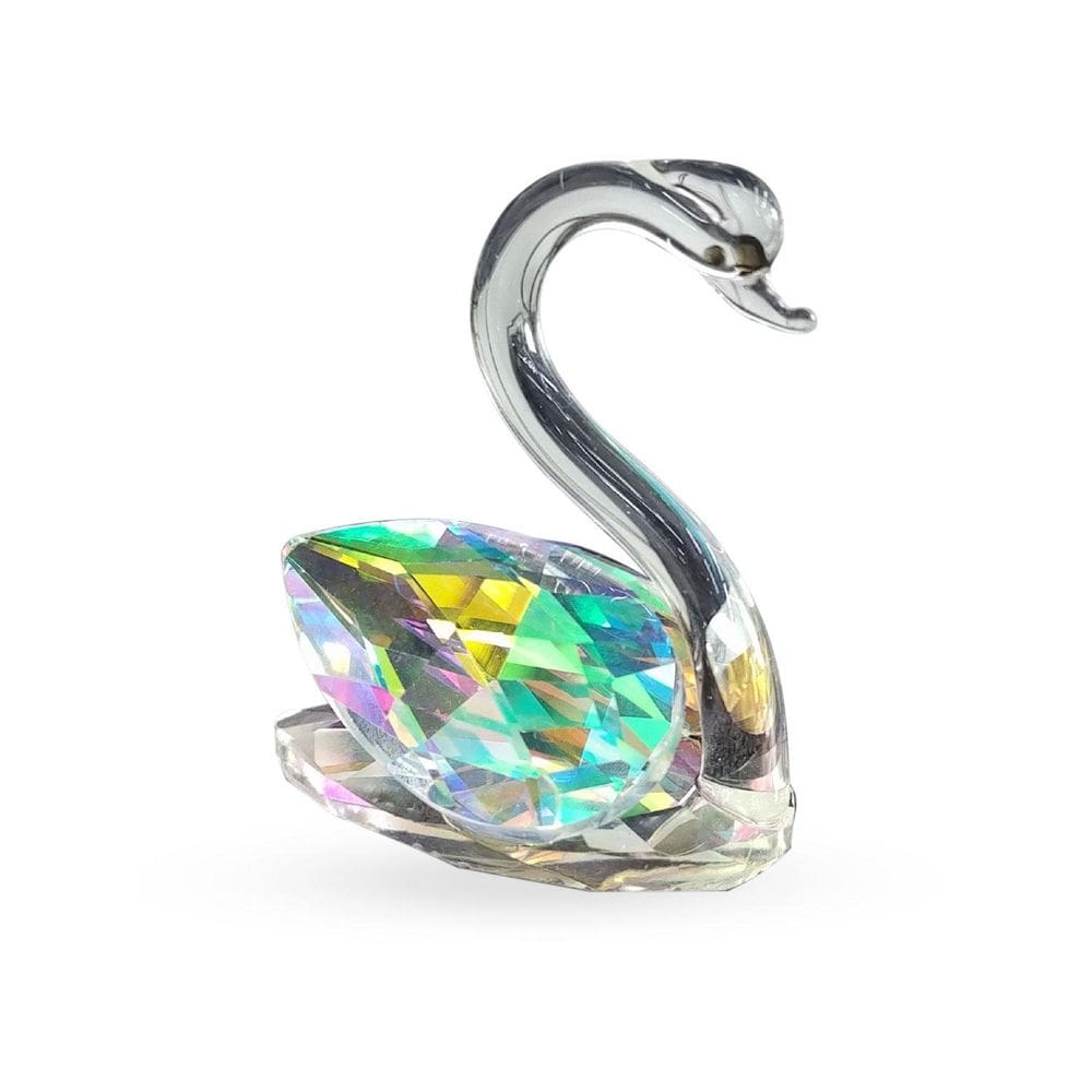 Enfeite Decorativo Ornamento Estatueta Cisne Vidro Cristal