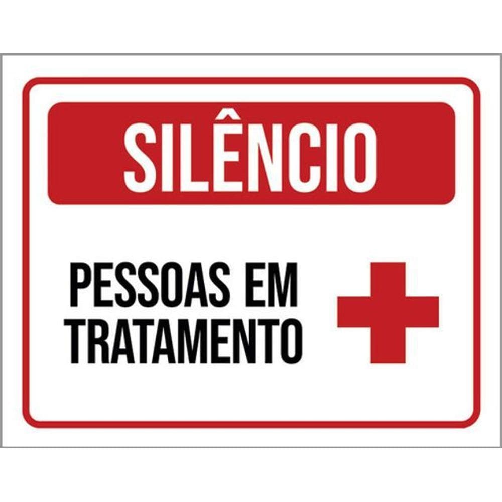Kit 5 Placas De Silêncio Pessoas Em Tratamento 36X46