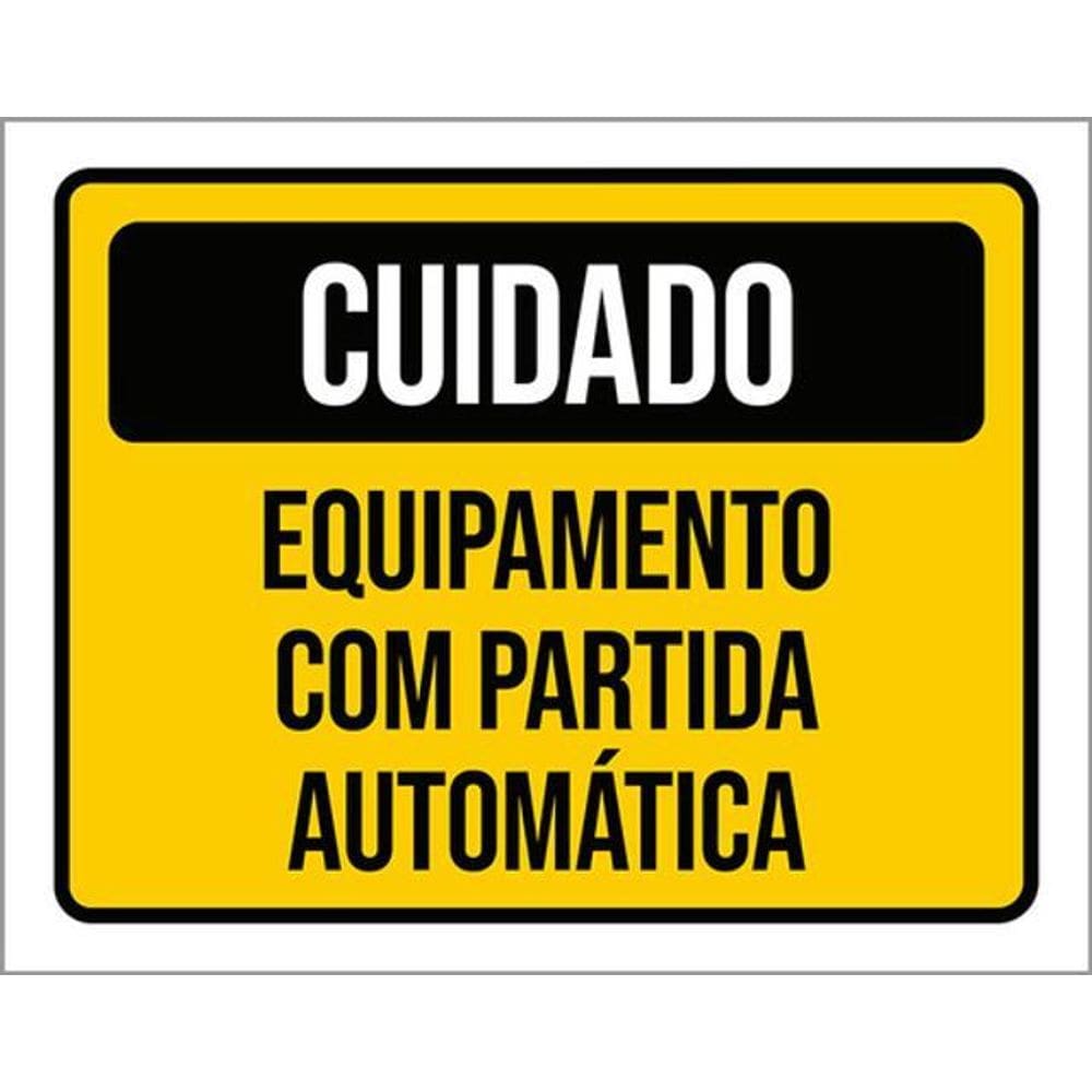 Kit 3 Placa Amarela Cuidado Equipamento Automática 36X46