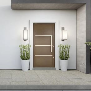 Porta de Aluminio Lambril Pivotante 220x120cm com Puxador Topsul Marrom
