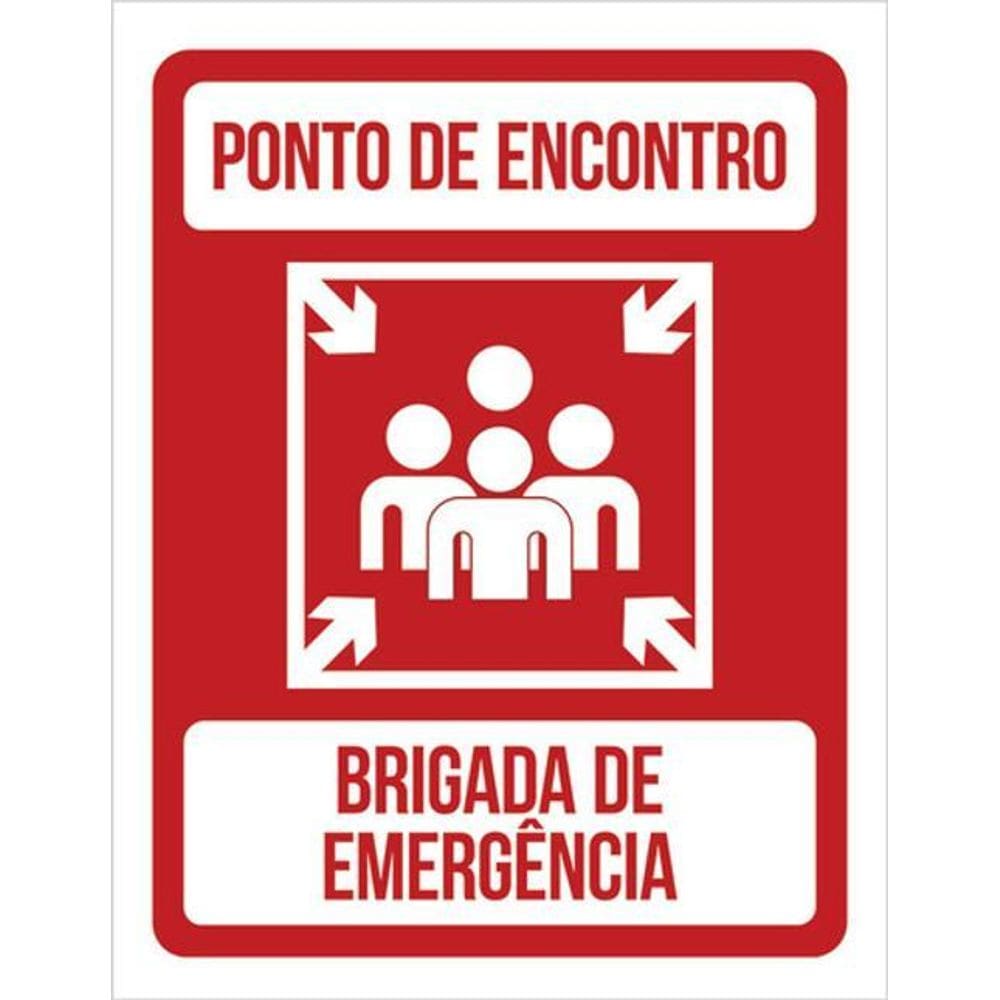 Kit 3 Placas De Ponto Encontro Brigada 36X46