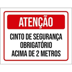 Kit 10 Placa Cinto Segurança Obrigatório 2 Metros 36X46