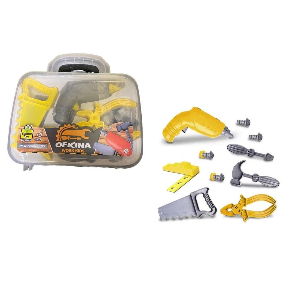 Brinquedo Maleta Kit Ferramentas Oficina 12 Peças Samba Toys