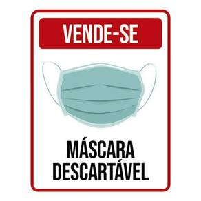 Kit 3 Placas Vende-Se Máscara Descartável 36X46