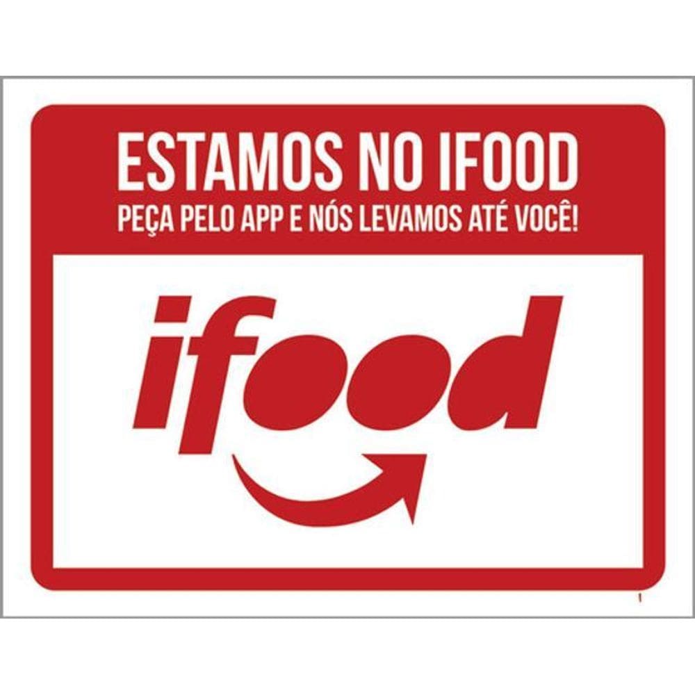 Kit 10 Placas Estamos No Ifood Peça Pelo App 36X46