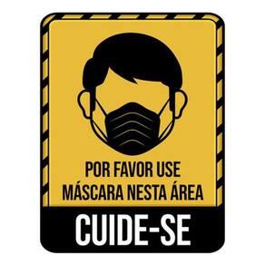 Kit 10 Placas Por Favor Máscara Nesta Área 36X46
