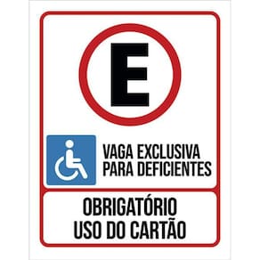 Kit 3 Placas Vaga Exclusiva Deficientes Cartão 36X46