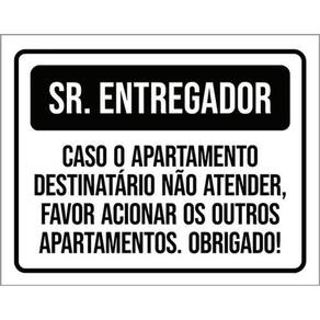 Kit 3 Placas Entregador Apartamento Atender 36X46