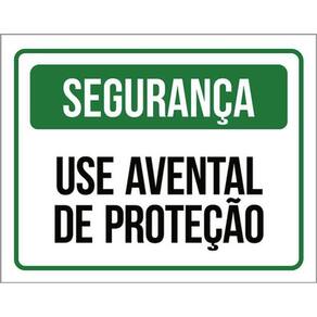 Kit 10 Placas Segurança Use Avental Proteção 36X46