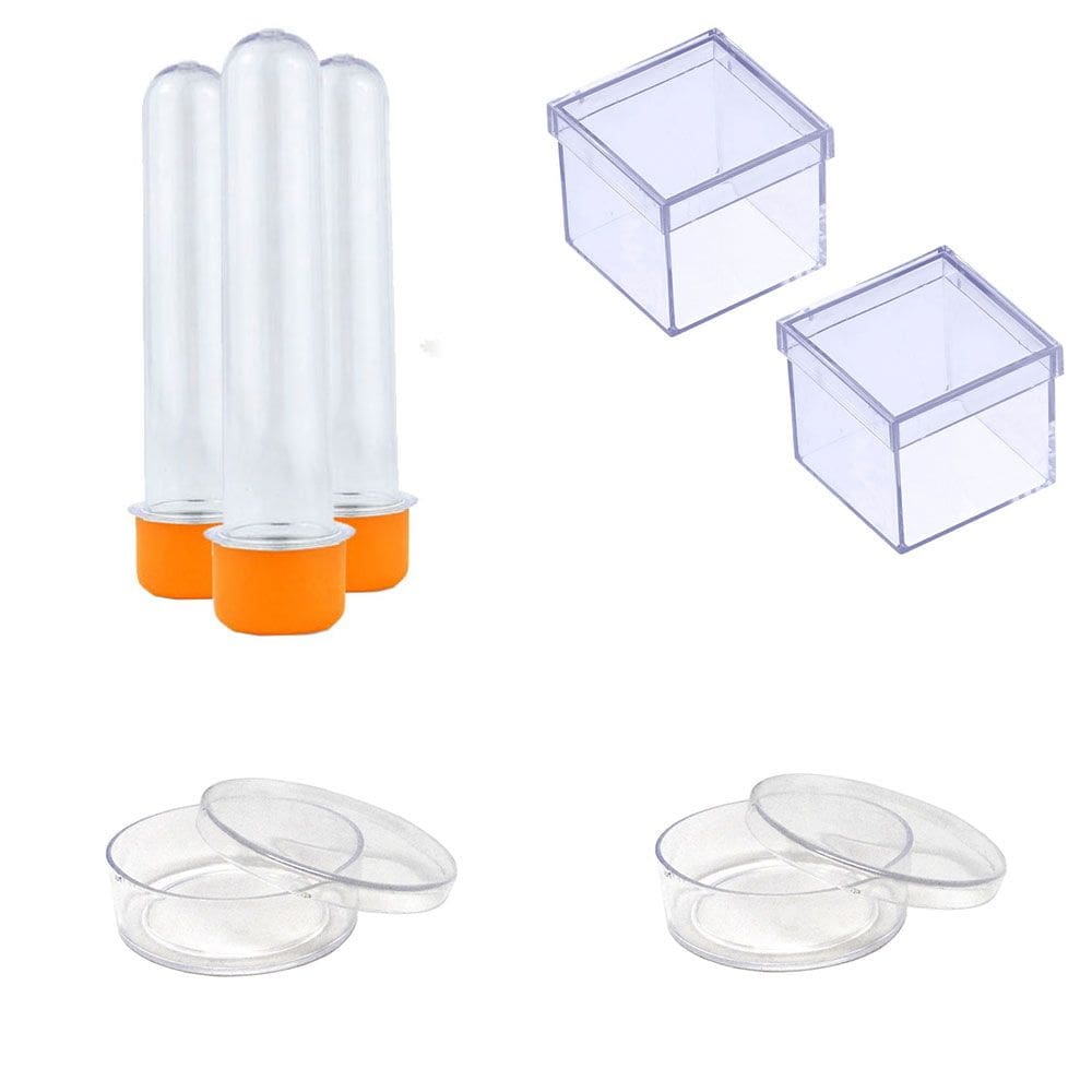 100 Latinhas Acrílicas Tubetes 13Cm Caixinhas 5X5 Laranja