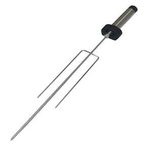 Espeto Giratório A Pilha Aço Cromado Haste Ajustável 53-58Cm