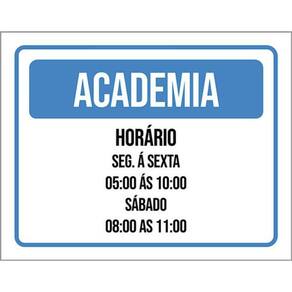 Kit 3 Placas Academia Horário Segunda Sexta Sábado 36X46