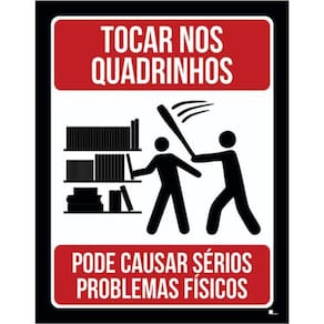 Kit 10 Placas Tocar Nos Quadrinhos 36X46