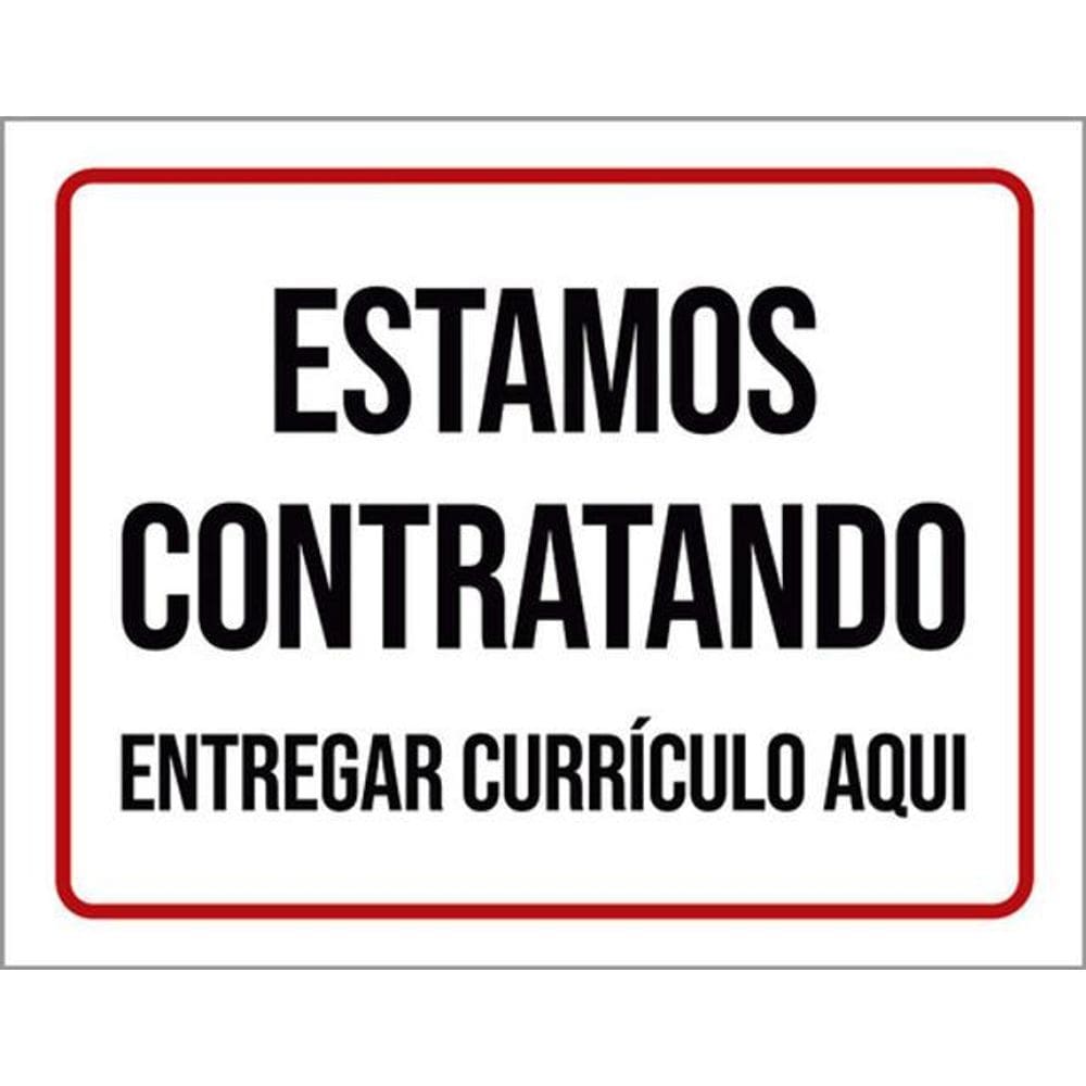 Kit 3 Placas Estamos Contratando Currículo 36X46
