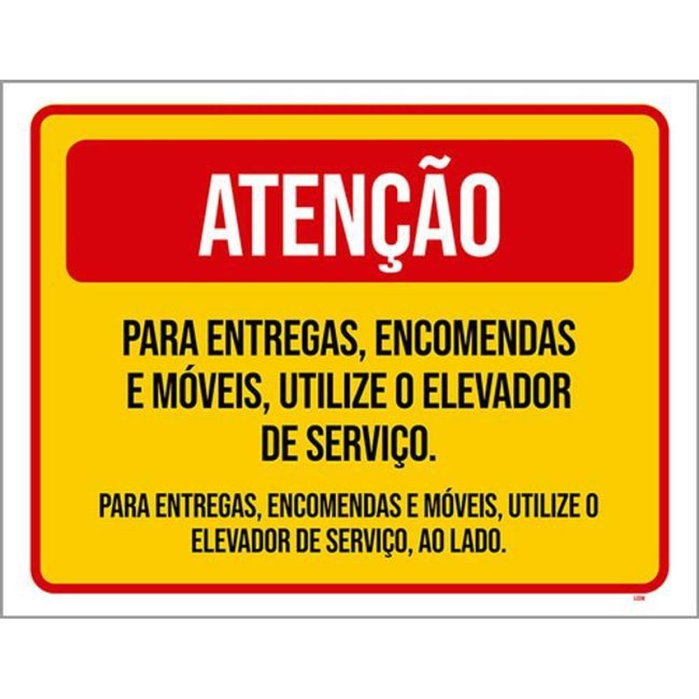 Kit 10 Placa Entregencomendmóveis Elevador Serviço36X46