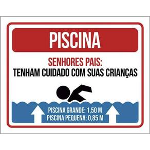 Kit 10 Placa Piscina Senhores Pais Com Crianças 36X46
