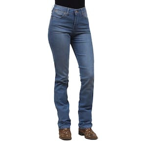 Calça Jeans Feminina Azul Cintura Alta Wrangler 35997
