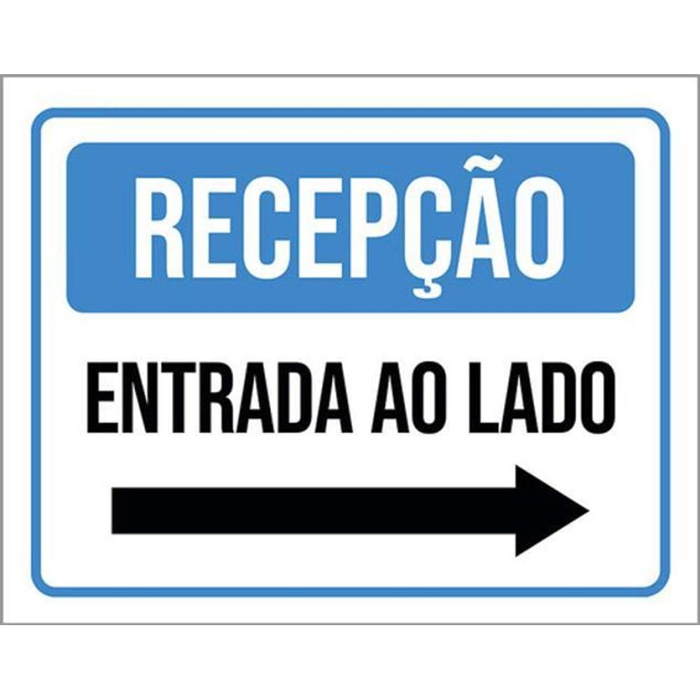 Kit 3 Placas Recepção Entrada Lado Seta Direita 36X46