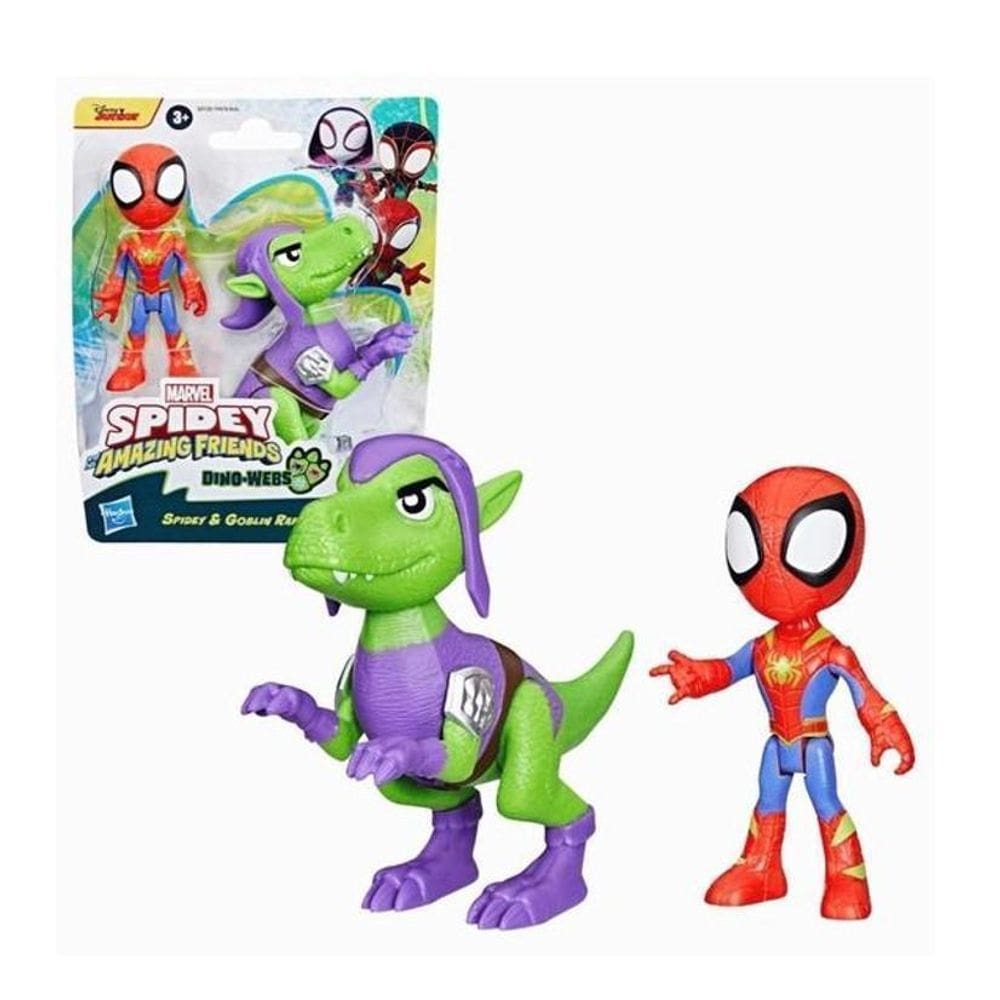 Boneco Spidey E Goblin Raptor Dino-Webs - Hasbro G0120