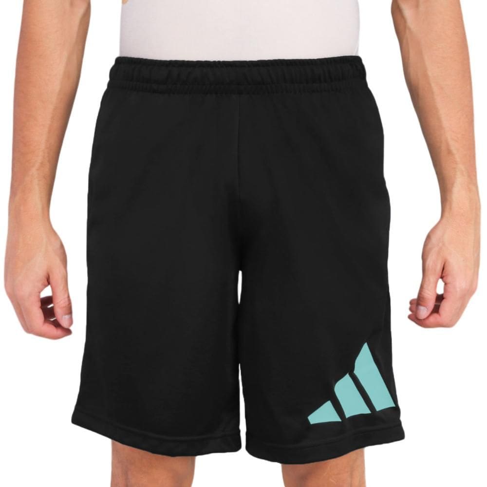Shorts Adidas Logo Preto e Azul