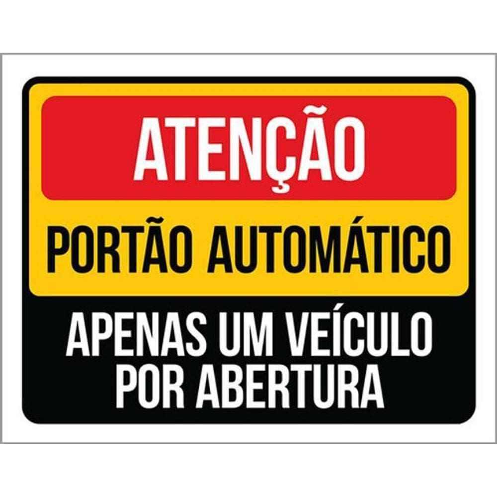 Kit 10 Placa Portão Automático Veículo Abertura 36X46