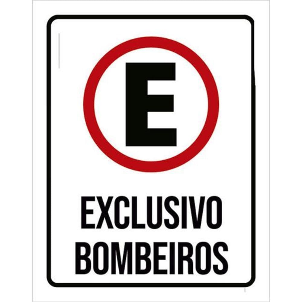 Kit 3 Placas Estacionamento Exclusivo Bombeiros 36X46
