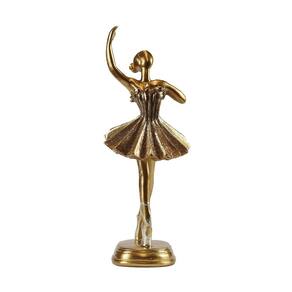 Figura Decorativa De Resina Bravadecor Bailarina Doré