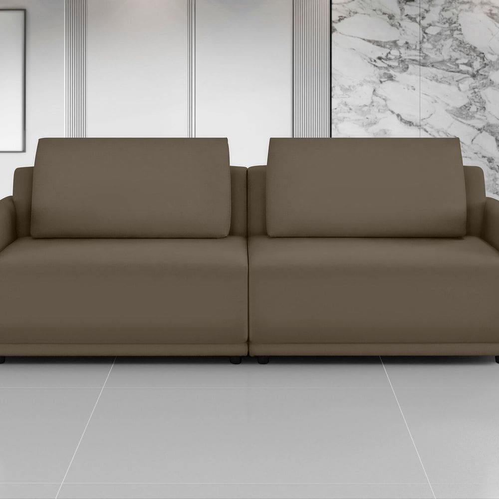 Sofá 2 Lugares 240 Cm Apolo Veludo Marrom