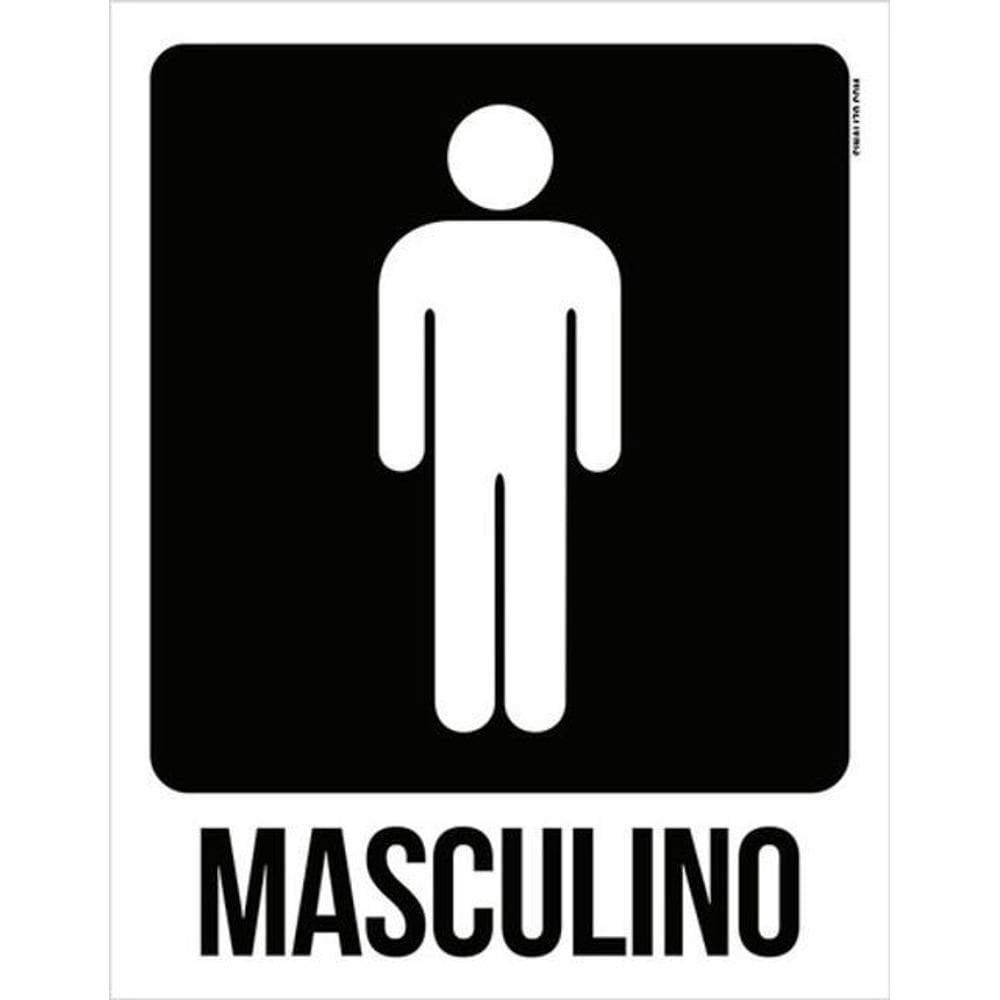 Kit 5 Placas Masculino Banheiro 36X46