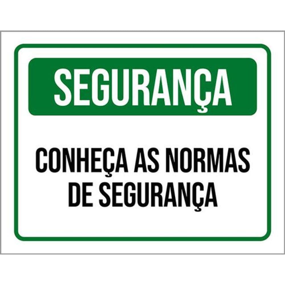 Kit 3 Placas De Segurança Conheça As Normas 36X46