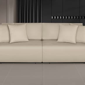 Sofá Netuno - Retrátil / Reclinável 220 Cm Veludo Marfim